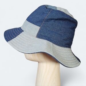 Hello Tree Denim Patchwork Bucket Hat Cotton Women's OS Adjustable 90s Y2K Style